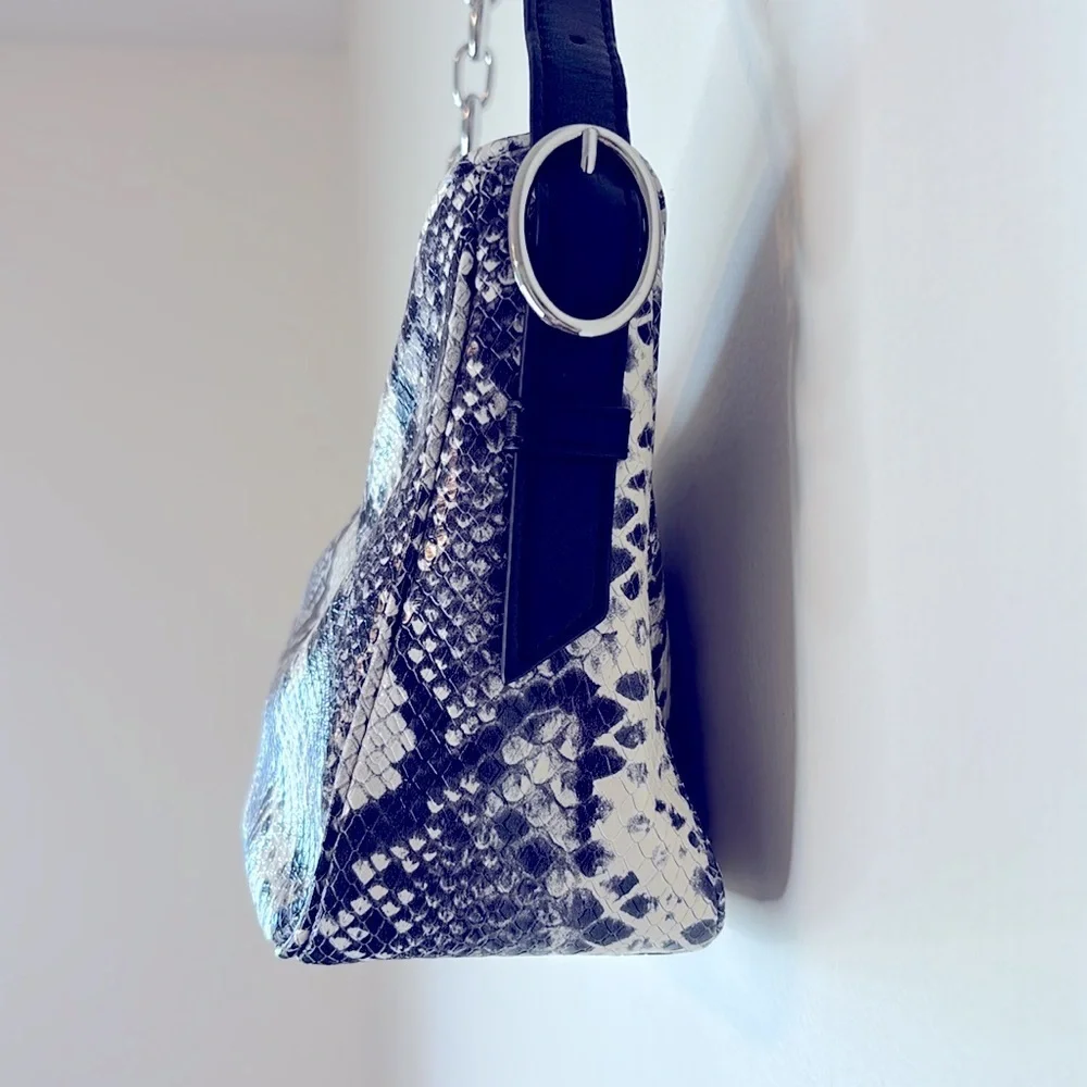 MARC JACOBS Snakeskin Leather Baguette Shoulder Bag
